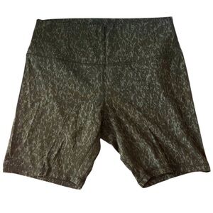 LULULEMON Align Bike Shorts Leopard Print Black Gray Sz 14